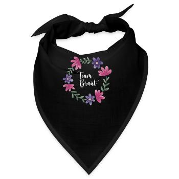 Team Braut I Blumenkranz Hochzeit Boho Stil - Bandana - Schwarz - Vorne