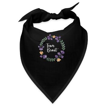Team Braut I Blumenkranz Hochzeit Boho Stil - Bandana - Schwarz - Vorne
