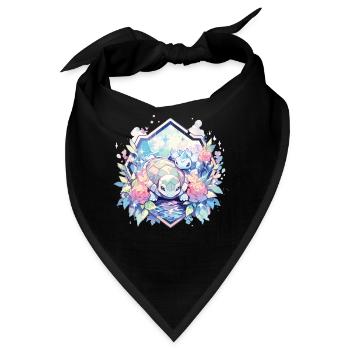 Schildkröte Echse Schildkröte Baby Schildkröten - Bandana - Schwarz - Vorne