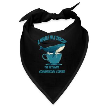 Wal in Teetasse conversation starter - Bandana - Schwarz - Vorne