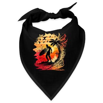 Cooler Surfer im ersten Morgenlicht - Bandana - Schwarz - Vorne