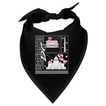 Washington DC Hemd, Kirschblüte Blumen-Pop - Bandana - Schwarz - Vorne