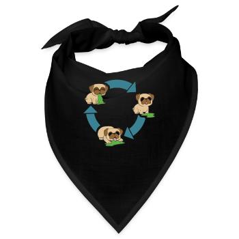 Mops Umweltschutz - Bandana - Schwarz - Vorne