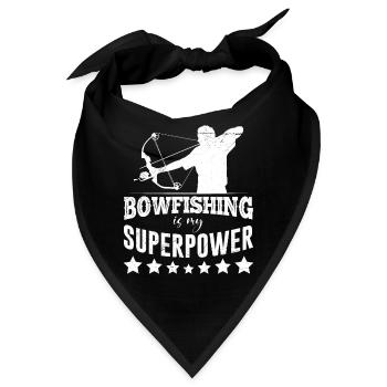 Bowfishing is my Superpower Fischjagd Bogenfischer - Bandana - Schwarz - Vorne
