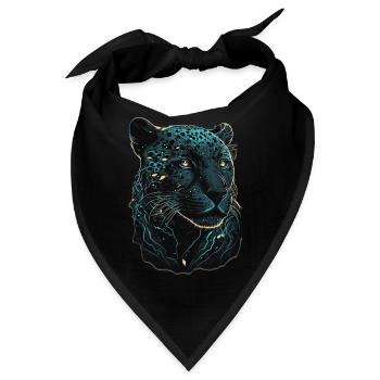 Black Leopard Panther Wild Cat Wildlife Lover - Bandana - Schwarz - Vorne