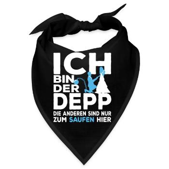 Lustiger JGA Junggesellenabschied Ich Bin Der Depp - Bandana - Schwarz - Vorne