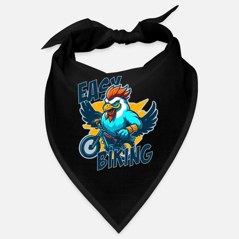 Rooster with bicycle and lettering Bandana