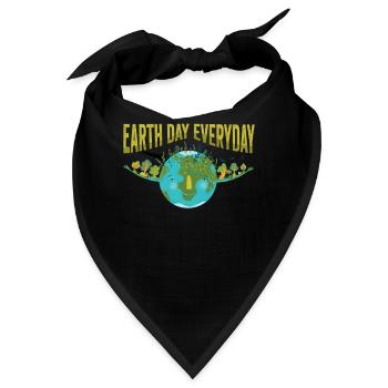 Tag der Erde Tägliches Umweltbewusstsein - Bandana - Schwarz - Vorne