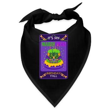 Mardi Gras Fleur de Lis Shirt, es ist mein Mardi Gras - Bandana - Schwarz - Vorne