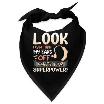 Gehörlosenstolz ASL - Bandana - Schwarz - Vorne