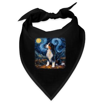 Bernese Mountain Dog Van gogh starry night - Bandana - Schwarz - Vorne