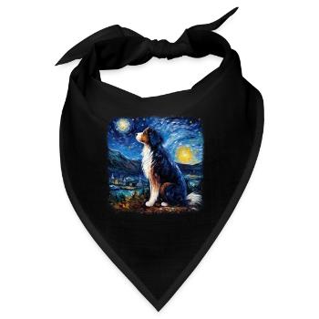 Bernese Mountain Dog Van gogh starry night - Bandana - Schwarz - Vorne
