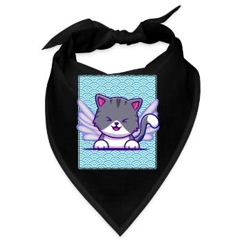 Fairy Shirt, Happy Fairy Cat Fairycore Grunge T-Shirt - Bandana - Schwarz - Vorne
