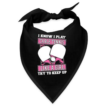 Tischtennis Pingpong Mädchen - Bandana - Schwarz - Vorne