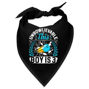 B-Day Unbelievable This Boy is 3 Bday Party - Bandana - Schwarz - Vorne