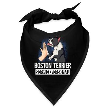 Boston Terrier - Bandana - Schwarz - Vorne