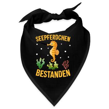 Seepferdchen bestanden - Bandana - Schwarz - Vorne