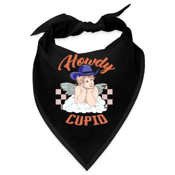 Cowboy Hemd, Howdy Cupid T-Shirt, Valentinstag - Bandana - Schwarz - Vorne