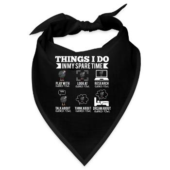 Perlhühner Perlhuhn Guinea Fowl - Bandana - Schwarz - Vorne