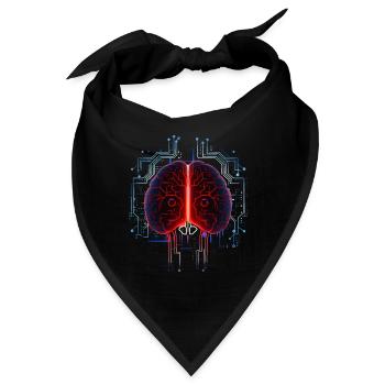 KI Gehirn Maschinelles Lernen Deep Artificial - Bandana - Schwarz - Vorne