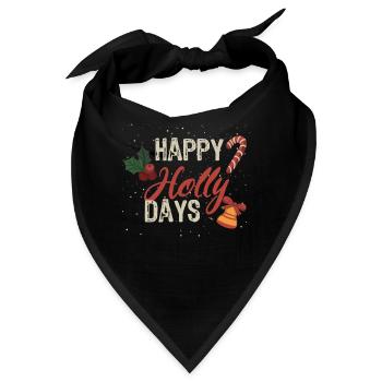 Happy Holly Days Festliche Weihnachten Weihnachten - Bandana - Schwarz - Vorne