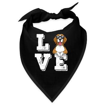 Love Beagle - Bandana - Schwarz - Vorne
