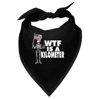 WTF Is A Kilometer Meme Skeleton USA Flag - Bandana - Schwarz - Vorne