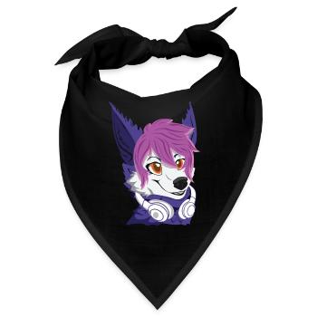 Stolzer pelziger pelziger Schwanz Ohr pelzige Person DJ Cosplay - Bandana - Schwarz - Vorne