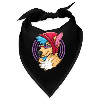 Cooles stolzes pelziges Schwanzohr pelzige Person Cosplay - Bandana - Schwarz - Vorne