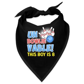 B-Day Kinder Unbowlievable! This Boy is 8 - Bandana - Schwarz - Vorne
