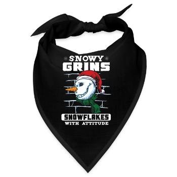 Funny Snowman Season Winter Christmas Snowman Joy - Bandana - Schwarz - Vorne