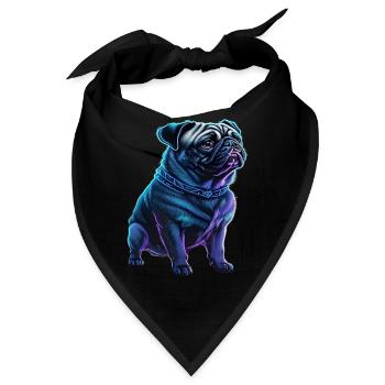 Futuristischer Neon-Mops - Bandana - Schwarz - Vorne
