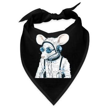 Maus, Gaming, Pilot, Nerd, Funny, Laborratte Ratte - Bandana - Schwarz - Vorne