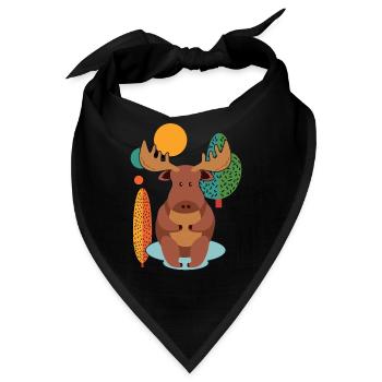 Elch Niedlich - Bandana - Schwarz - Vorne