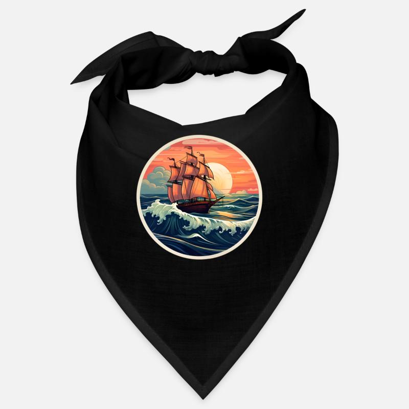 Segelschiff Seemann - Bandana - Schwarz