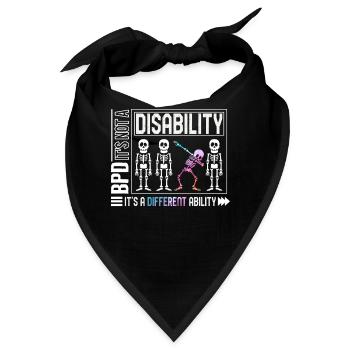 Borderline-Persönlichkeitsstörungs-T-Shirt, BDP nicht - Bandana - Schwarz - Vorne