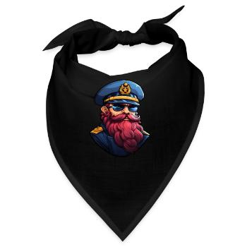 Matrose mit Bart - Bandana - Schwarz - Vorne