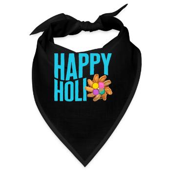 Happy Holi Festival Shirt, Happy Holi Gujiya - Bandana - Schwarz - Vorne
