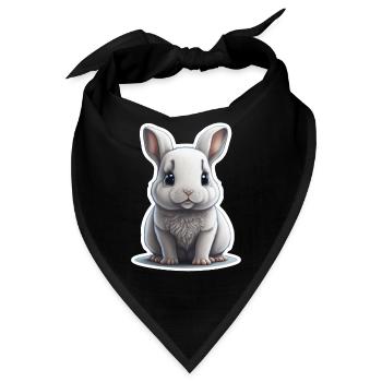 Hase Kaninchen Häschen Bunny Schlappohr - Bandana - Schwarz - Vorne