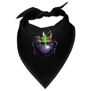 Gruseliges Halloween-Design Schauriger Hexenkessel - Bandana - Schwarz - Vorne