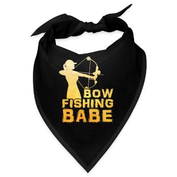 Bowfishing Babe Bogenfischer Fischjagd Girls - Bandana - Schwarz - Vorne