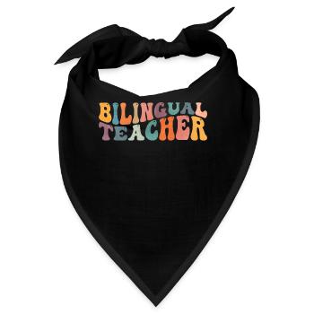 Groovy Bilingual Teacher Zweisprachiger Unterricht - Bandana - Schwarz - Vorne
