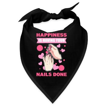 Glück ist, wenn man sich die Nägel machen lässt - Bandana - Schwarz - Vorne