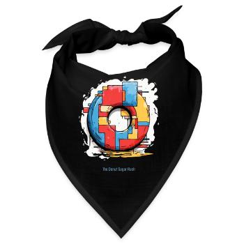 moderne Donut Kunst - Bandana - Schwarz - Vorne