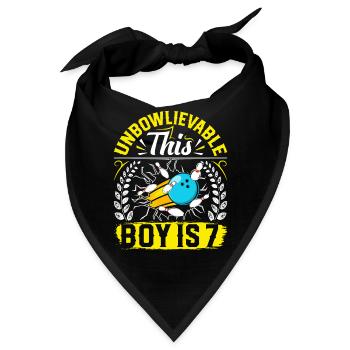 B-Day Unbowlievable This Boy is 7 Bowling - Bandana - Schwarz - Vorne