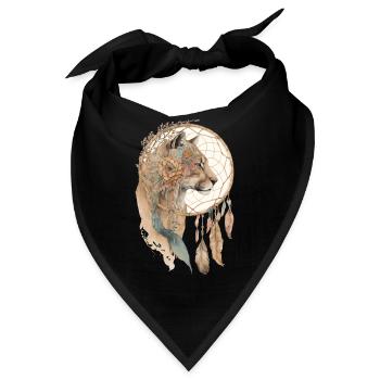 Cougar Tribal Watercolor Cougar Dream Catcher - Bandana - Schwarz - Vorne