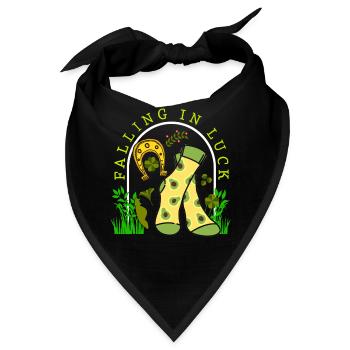 St. Patrick's Day Shirt, Falling In Luck Pferd - Bandana - Schwarz - Vorne
