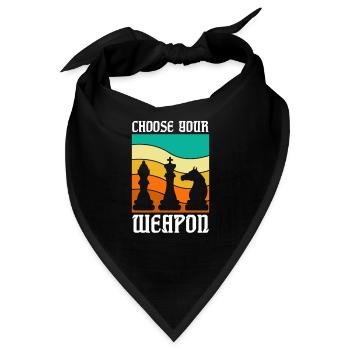 Schach Schachbrett Schachmatt Schachspieler - Bandana - Schwarz - Vorne