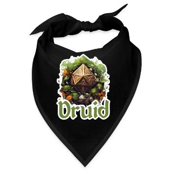 Druide mit W20 – Fantasy RPG Design - Bandana - Schwarz - Vorne