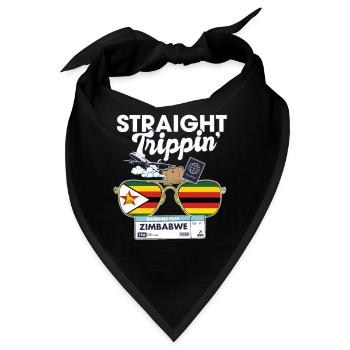 Straight Trippin' Zimbabwe Vacation Tour Travel - Bandana - Schwarz - Vorne